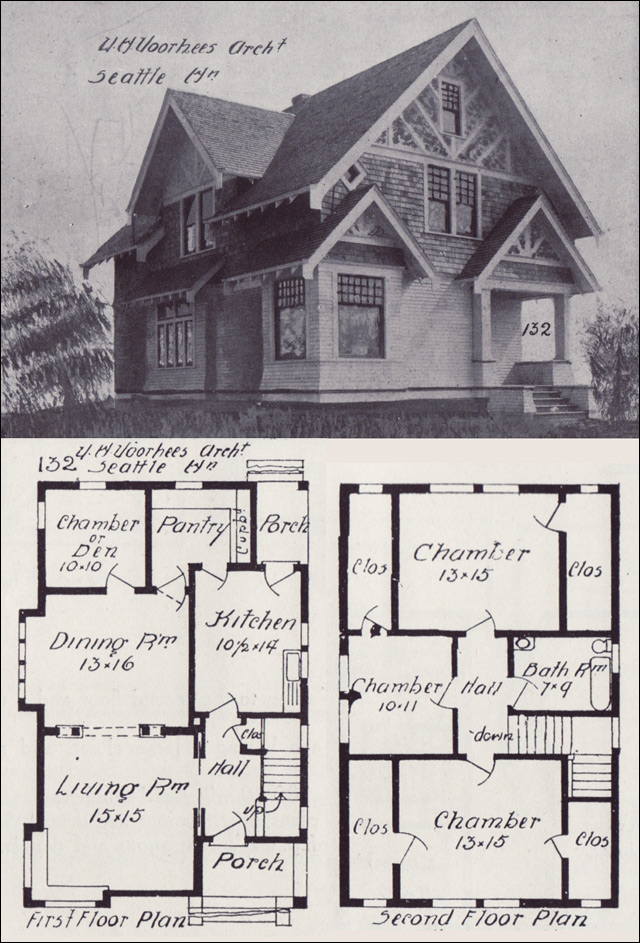 Seattle Homes-Tudor Style House Plan - Design No. 132 - 1908 Western ...
