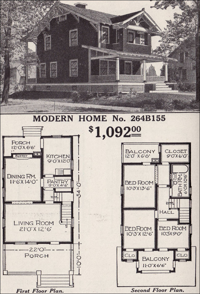 Sears House Plans, Vintage Craftsman Bungalow House Plans