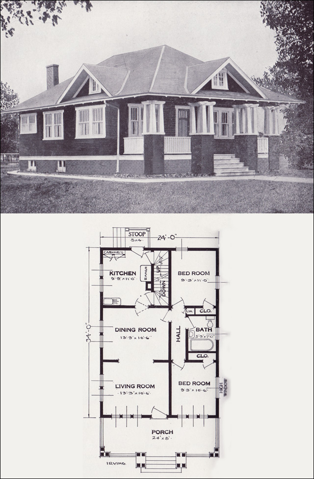 1923 Craftsman Style Bungalow The, Vintage Craftsman Bungalow House Plans