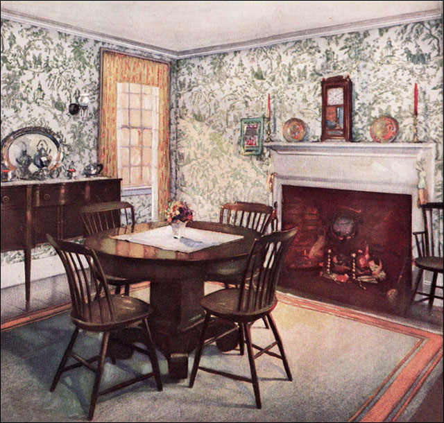 1926 Traditional Dining Room Colonial Interior Style of